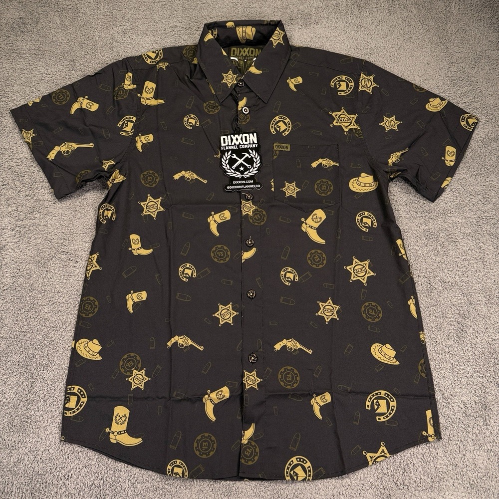 Dixxon Flannel V Twin 1876 Shirt Men‎ Medium Black  Limited Edition Western